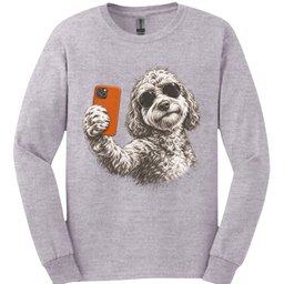 Labradoodle Selfie Dog Long Sleeve Shirt Gift For Dog Lover