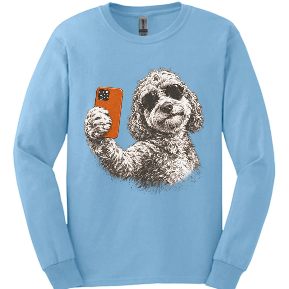 Labradoodle Selfie Dog Long Sleeve Shirt Gift For Dog Lover