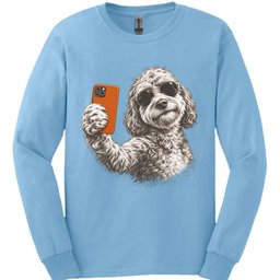 Labradoodle Selfie Dog Long Sleeve Shirt Gift For Dog Lover