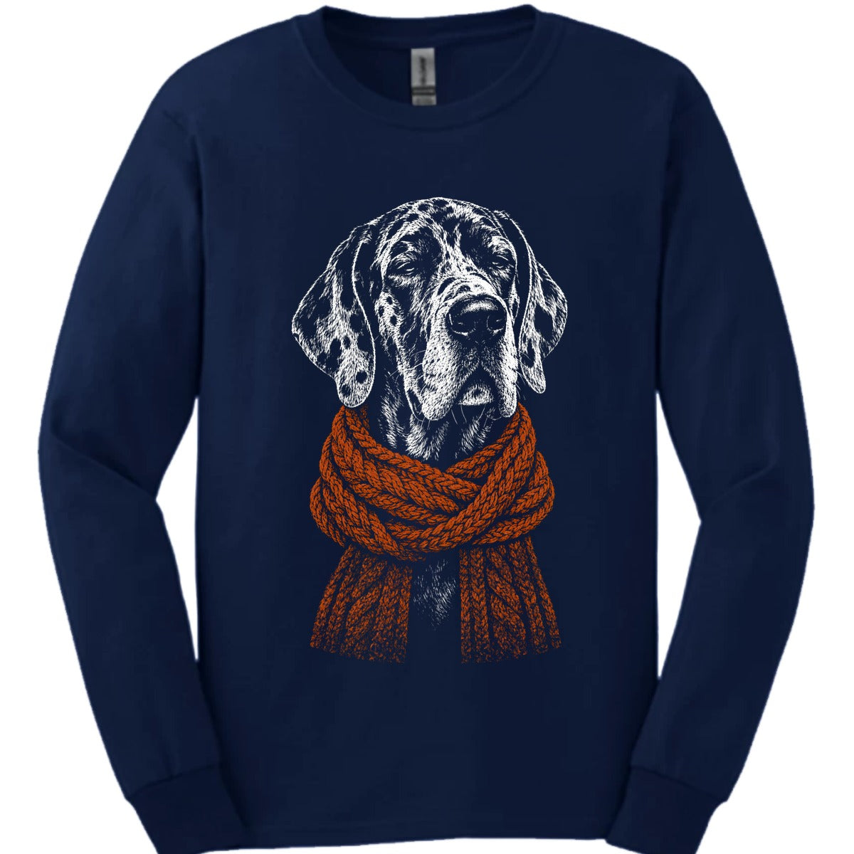 Great Dane Winter Dog Long Sleeve Shirt Gift For Dog Lover