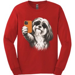 Lhasa Apso Selfie Dog Long Sleeve Shirt Gift For Dog Lover