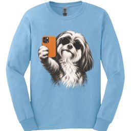 Lhasa Apso Selfie Dog Long Sleeve Shirt Gift For Dog Lover