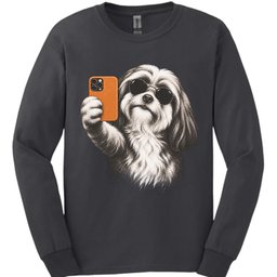 Lhasa Apso Selfie Dog Long Sleeve Shirt Gift For Dog Lover