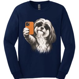 Lhasa Apso Selfie Dog Long Sleeve Shirt Gift For Dog Lover
