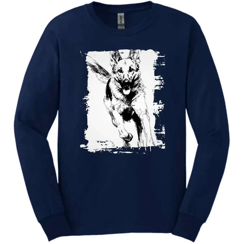 German Shepherd Running Dog Long Sleeve Tee Gift For Dog Lover