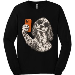 English Setter Selfie Dog Long Sleeve Shirt Gift For Dog Lover