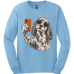 English Setter Selfie Dog Long Sleeve Shirt Gift For Dog Lover