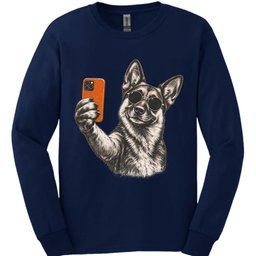 German Shepherd Selfie Dog Long Sleeve Shirt Gift For Dog Lover