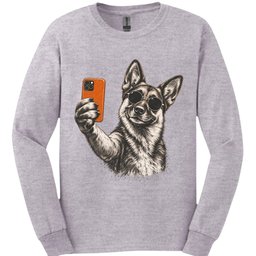 German Shepherd Selfie Dog Long Sleeve Shirt Gift For Dog Lover