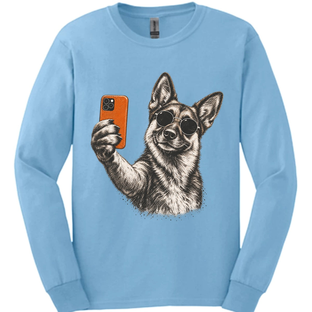 German Shepherd Selfie Dog Long Sleeve Shirt Gift For Dog Lover