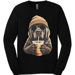 Newfoundland Hipster Dog Long Sleeve Shirt Gift For Dog Lover