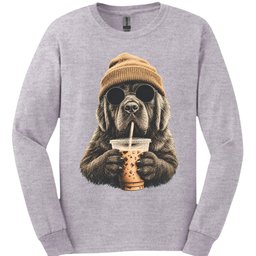 Newfoundland Hipster Dog Long Sleeve Shirt Gift For Dog Lover