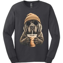 Newfoundland Hipster Dog Long Sleeve Shirt Gift For Dog Lover