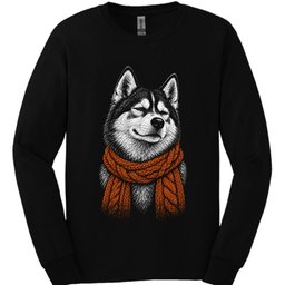 Husky Winter Dog Long Sleeve Shirt Gift For Dog Lover