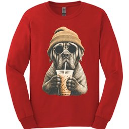 Mastiff Hipster Dog Long Sleeve Shirt Gift For Dog Lover