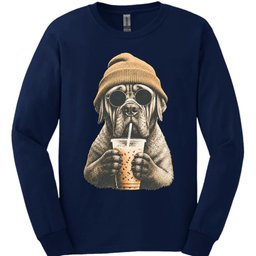 Mastiff Hipster Dog Long Sleeve Shirt Gift For Dog Lover