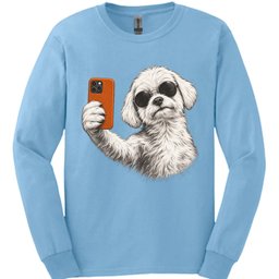 Maltese Selfie Dog Long Sleeve Shirt Gift For Dog Lover