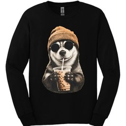 Husky Hipster Dog Long Sleeve Shirt Gift For Dog Lover