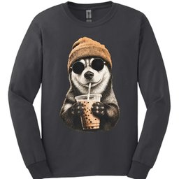 Husky Hipster Dog Long Sleeve Shirt Gift For Dog Lover
