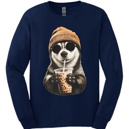 Husky Hipster Dog Long Sleeve Shirt Gift For Dog Lover