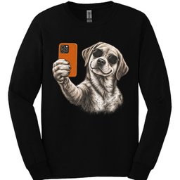 Labrador Selfie Dog Long Sleeve Shirt Gift For Dog Lover