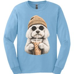 Maltese Hipster Dog Long Sleeve Shirt Gift For Dog Lover
