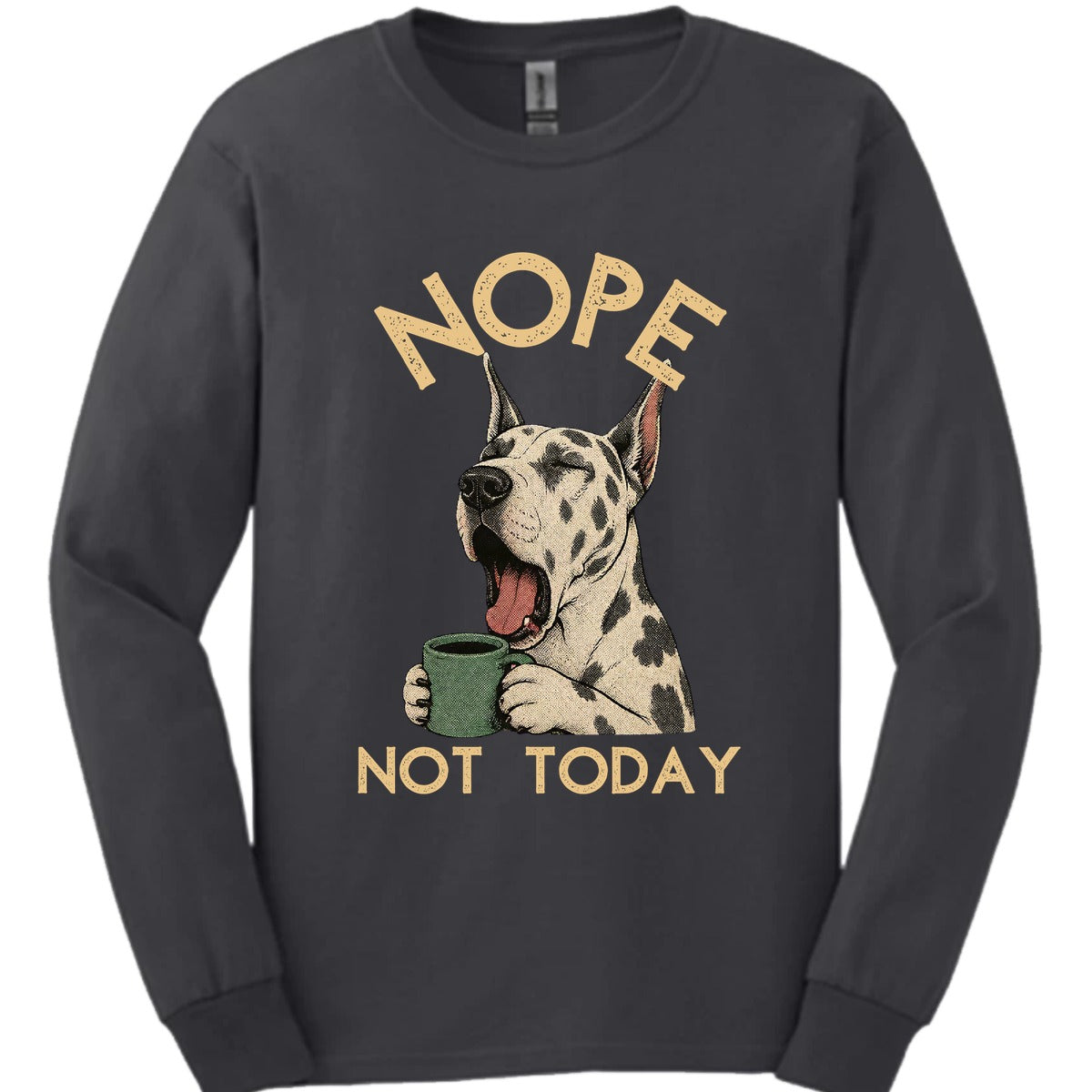 Great Dane Not Today Long Sleeve Shirt Gift For Dog Lover