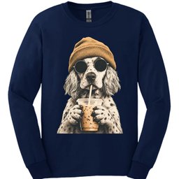 English Setter Hipster Dog Long Sleeve Shirt Gift For Dog Lover
