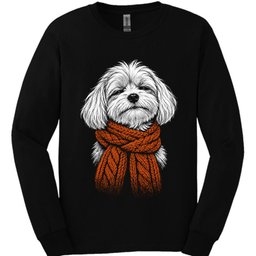 Maltese Winter Dog Long Sleeve Shirt Gift For Dog Lover