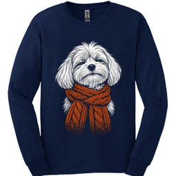 Maltese Winter Dog Long Sleeve Shirt Gift For Dog Lover