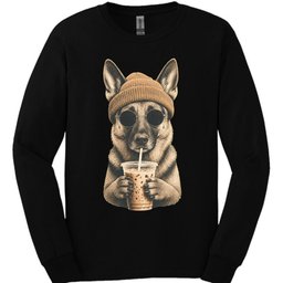 German Shepherd Hipster Dog Long Sleeve Shirt Gift For Dog Lover