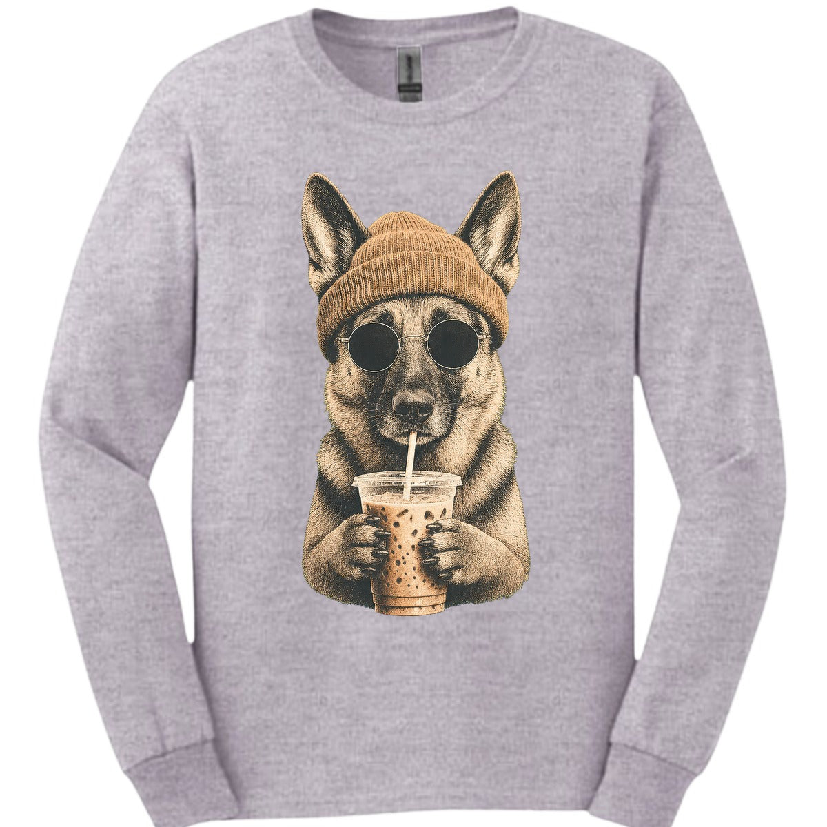 German Shepherd Hipster Dog Long Sleeve Shirt Gift For Dog Lover