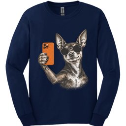 Miniature Pinscher Selfie Dog Long Sleeve Shirt Gift For Dog Lover