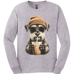 Miniature Schnauzer Hipster Dog Long Sleeve Shirt Gift For Dog Lover