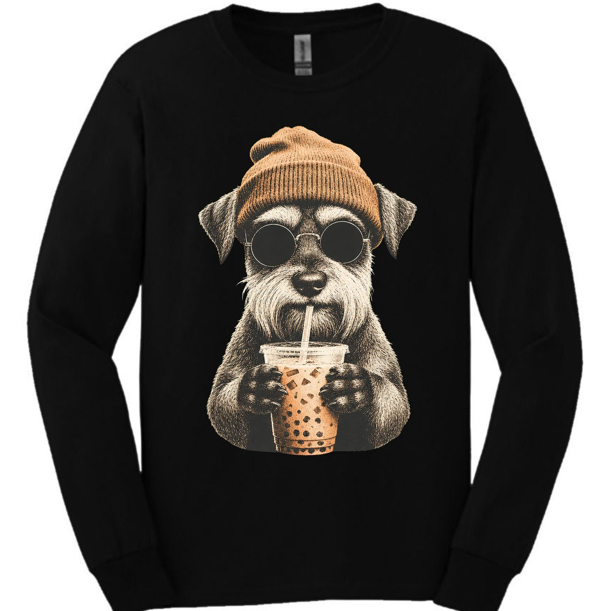 Miniature Schnauzer Hipster Dog Long Sleeve Shirt Gift For Dog Lover