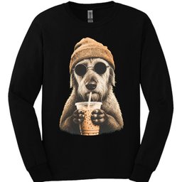 Irish Wolfhound Hipster Dog Long Sleeve Shirt Gift For Dog Lover