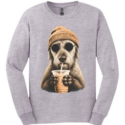 Irish Wolfhound Hipster Dog Long Sleeve Shirt Gift For Dog Lover