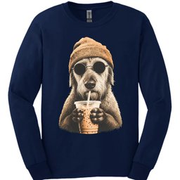 Irish Wolfhound Hipster Dog Long Sleeve Shirt Gift For Dog Lover