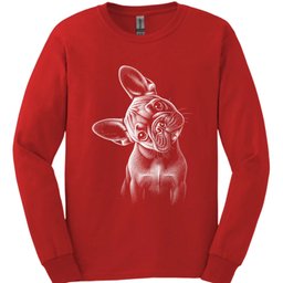 French Bulldog Tilted Dog Long Sleeve Shirt Gift For Dog Lover