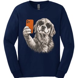 Golden Retriever Selfie Dog Long Sleeve Shirt Gift For Dog Lover