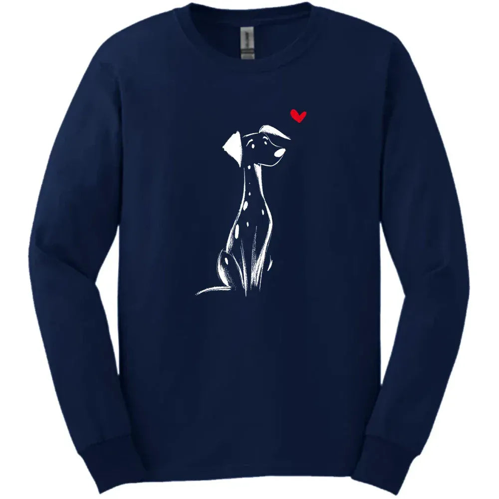 Dalmatian Sketch Dog Long Sleeve Tee Gift For Dog Lover