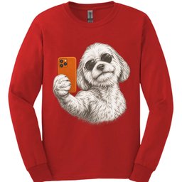 Coton De Tulear Selfie Dog Long Sleeve Shirt Gift For Dog Lover