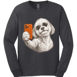 Coton De Tulear Selfie Dog Long Sleeve Shirt Gift For Dog Lover