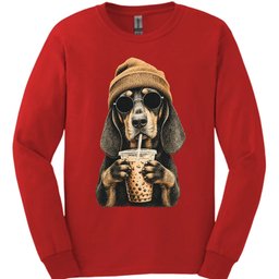 Coonhound Hipster Dog Long Sleeve Shirt Gift For Dog Lover