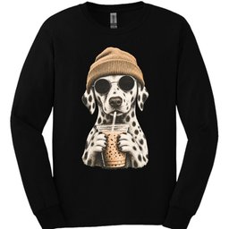 Dalmatian Hipster Dog Long Sleeve Shirt Gift For Dog Lover