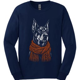 Doberman Winter Dog Long Sleeve Shirt Gift For Dog Lover