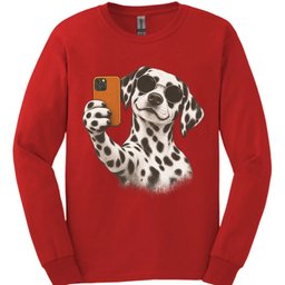 Dalmatian Selfie Dog Long Sleeve Shirt Gift For Dog Lover