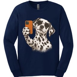 Dalmatian Selfie Dog Long Sleeve Shirt Gift For Dog Lover