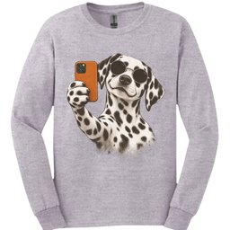 Dalmatian Selfie Dog Long Sleeve Shirt Gift For Dog Lover