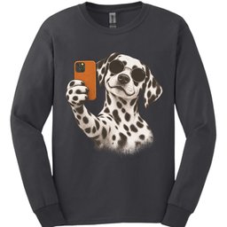 Dalmatian Selfie Dog Long Sleeve Shirt Gift For Dog Lover